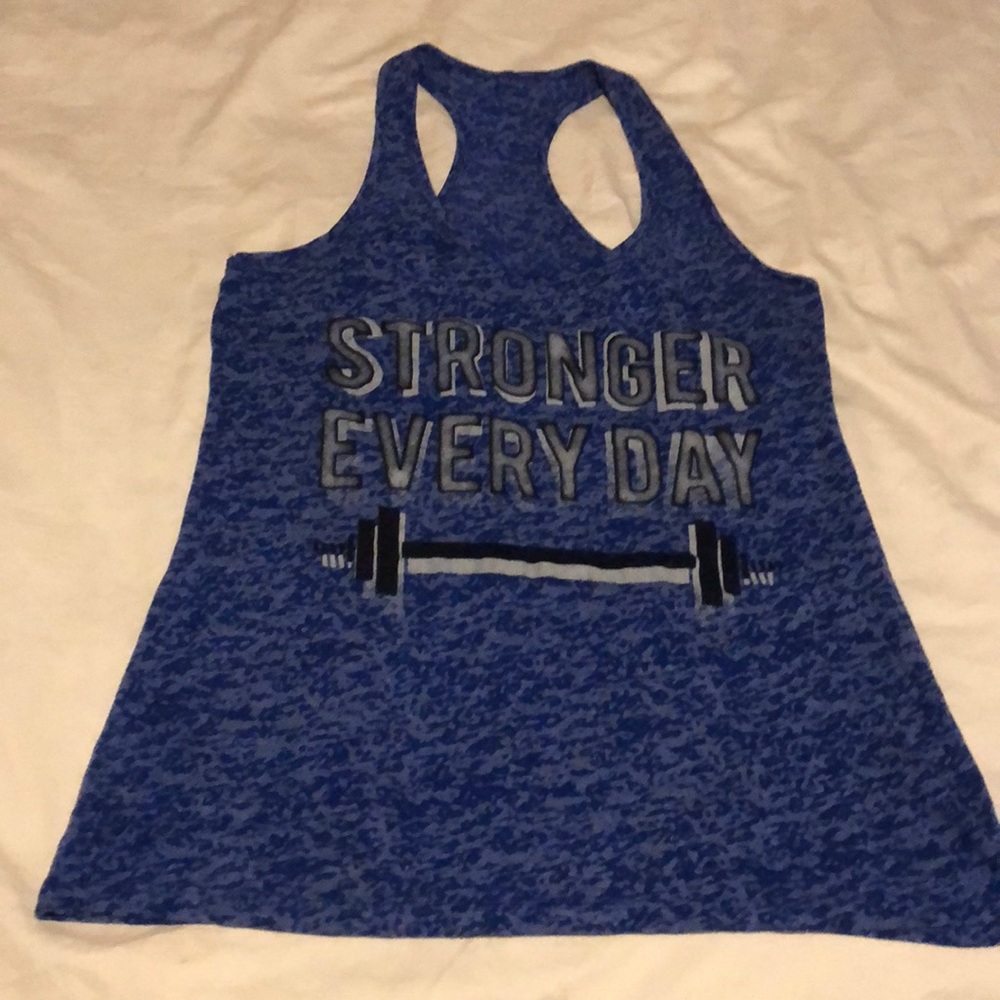 Stronger every day. Workout tank top-Large. Muscle